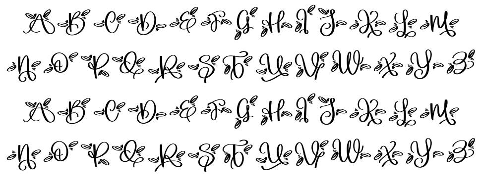 Monogram L font specimens