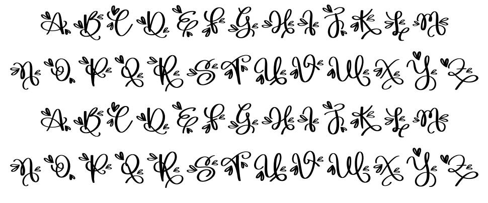 Monogram S font specimens