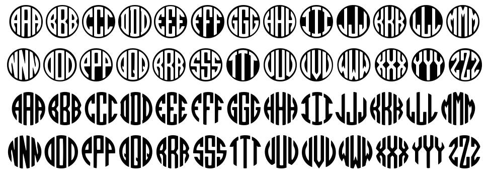 Monogramos font specimens