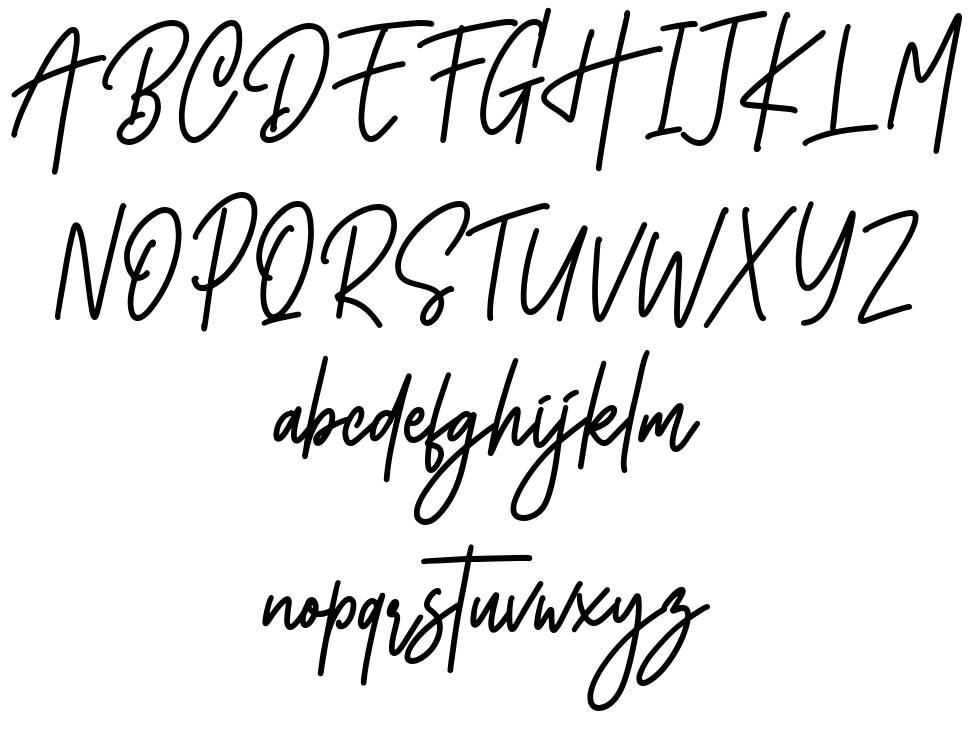 Monoline Signature font Örnekler