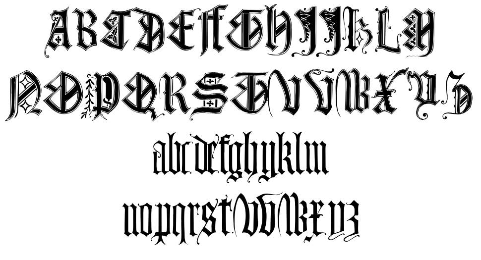 Monumental Gothic font specimens