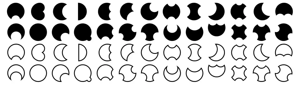 Moon font specimens