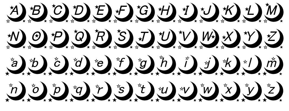 Moon Font 字形 标本