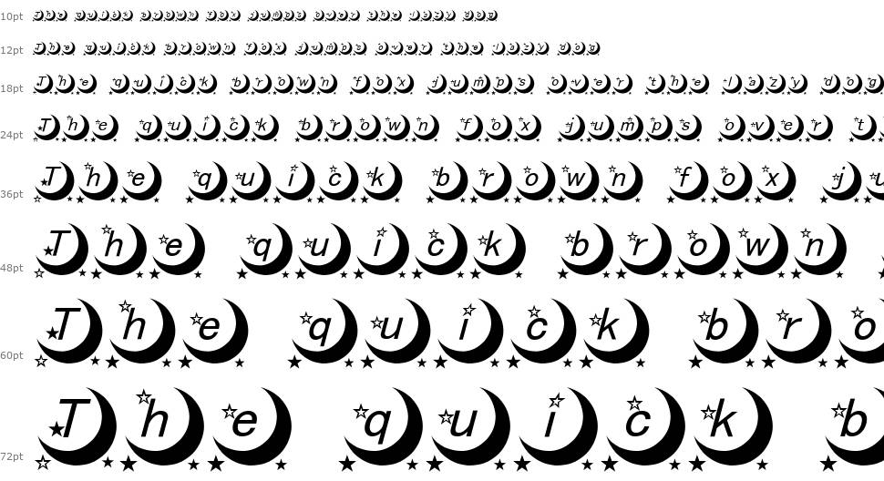 Moon Font フォント Waterfall