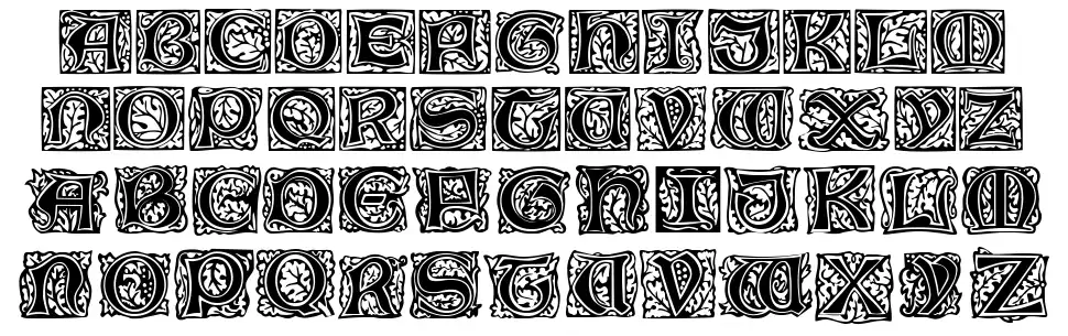 Morris Jenson Initialenfont specimens