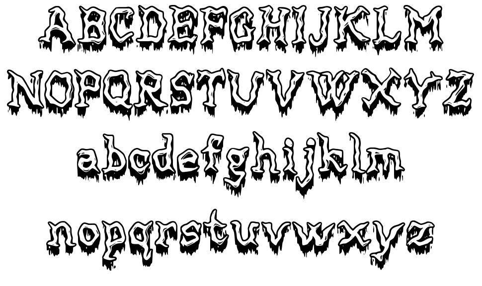 Mortified Drip font specimens