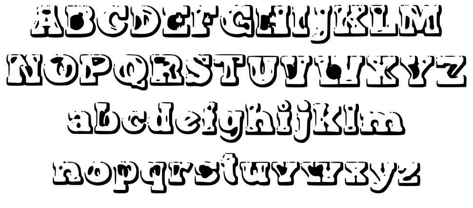 Moter font specimens