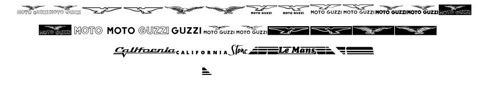Moto Guzzi font specimens