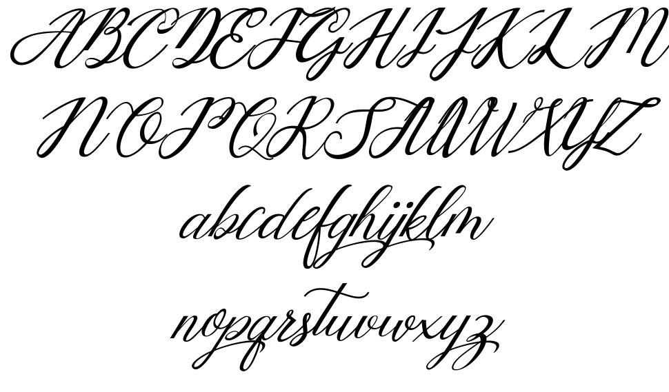 Mottingham Elegant Calligraphy fuente Especímenes