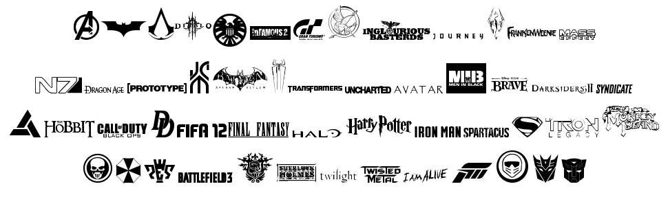 Movies & Games 字形 标本