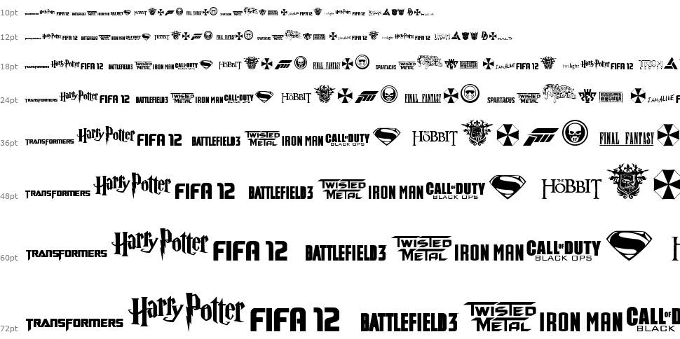 Movies & Games font Waterfall