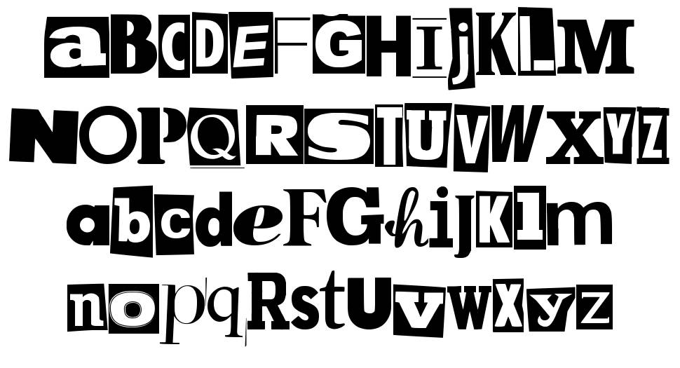 MPF Kidnapped font specimens