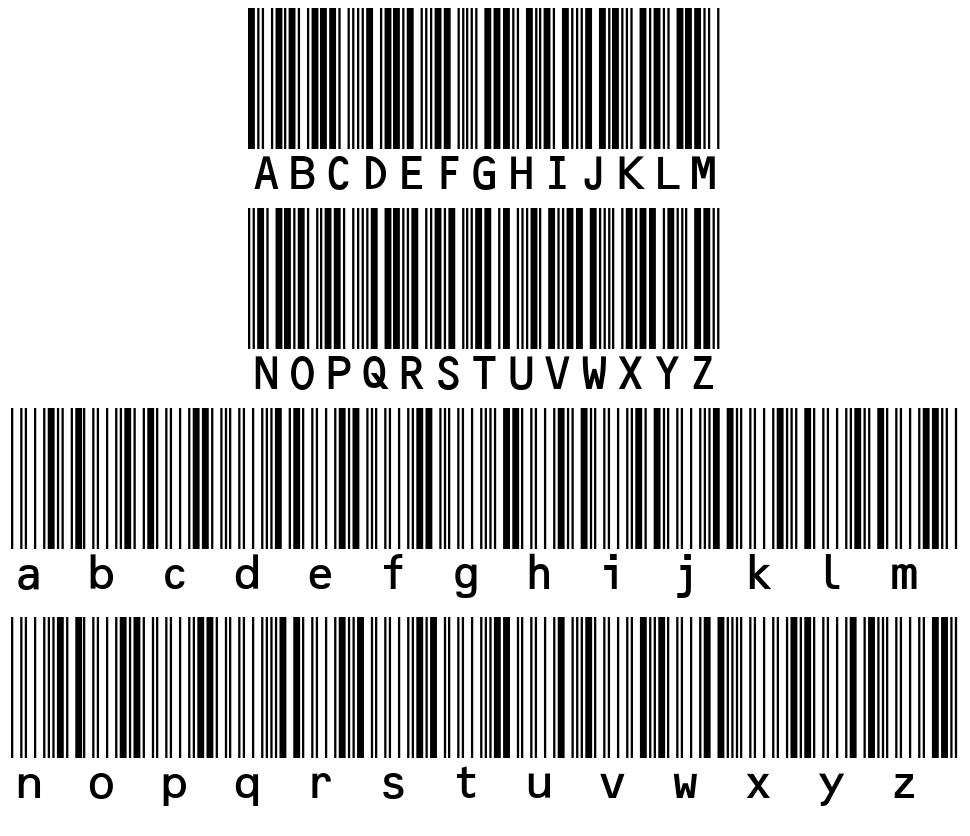 MRV Code39extMA písmo Exempláře