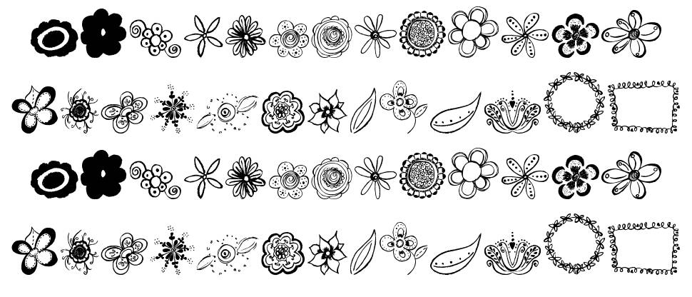 MTF Flower Doodles font specimens