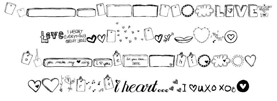 MTF I Heart Sketches font Örnekler