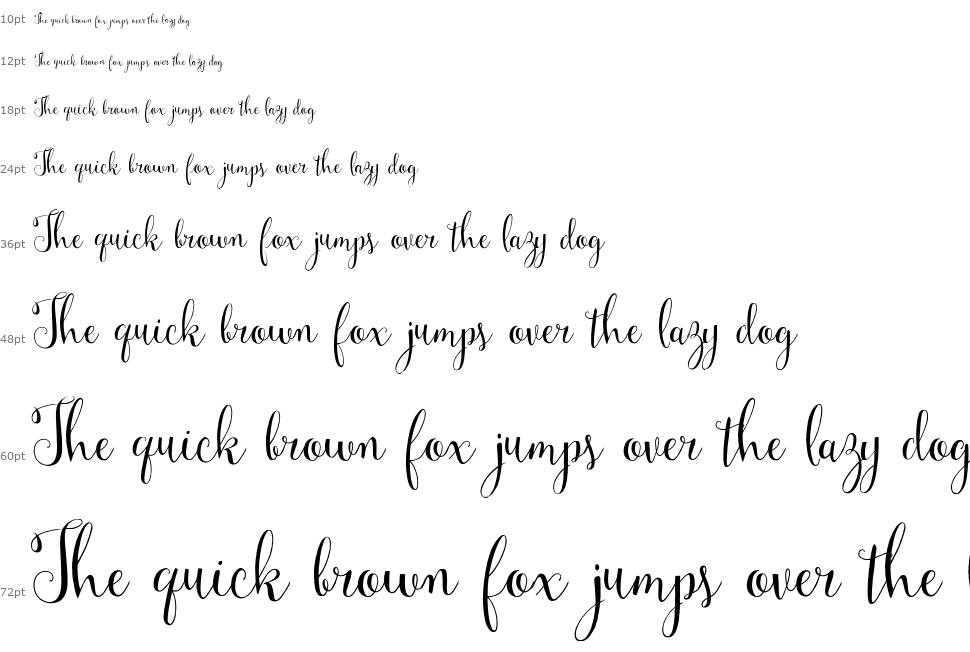 Mulberry Script font Waterfall