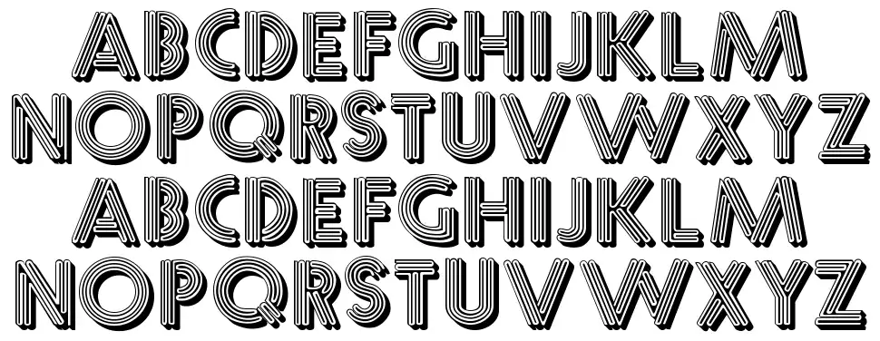 Multistrokes schriftart vorschau