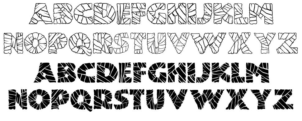 Mummified font specimens