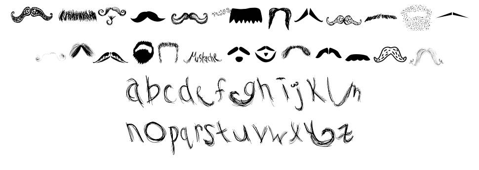 Mustache Gallery font specimens