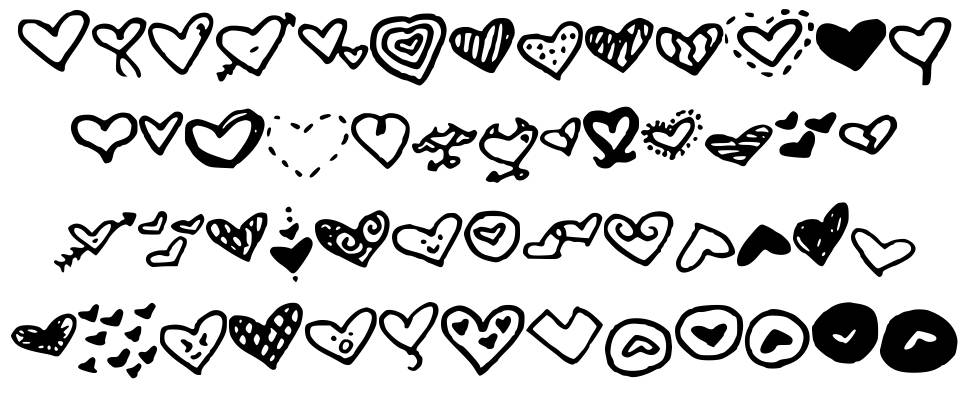 MW Heart font specimens