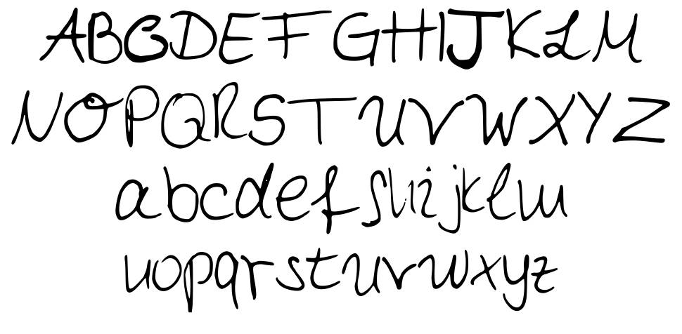 My first Handwriting font specimens