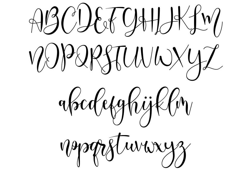 Mysha Script font specimens
