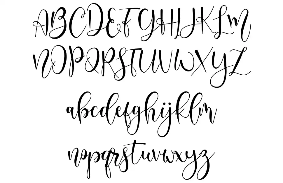 Mysha Script font specimens