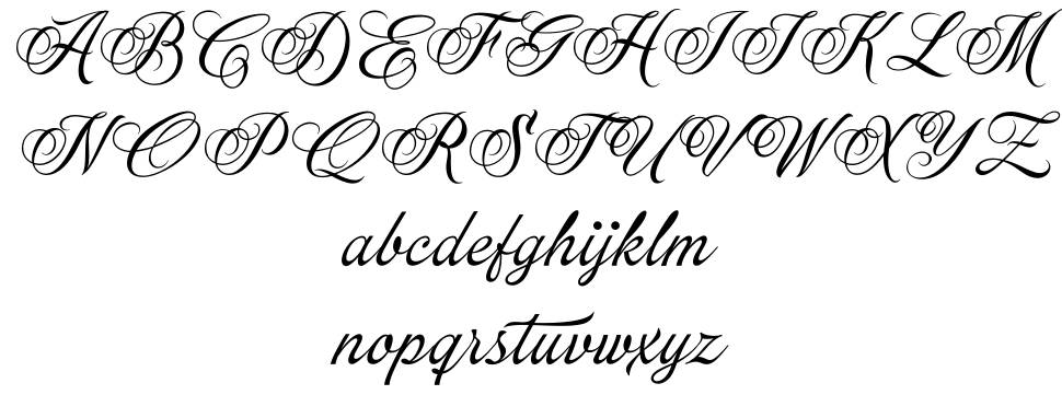 Myteri Script font specimens