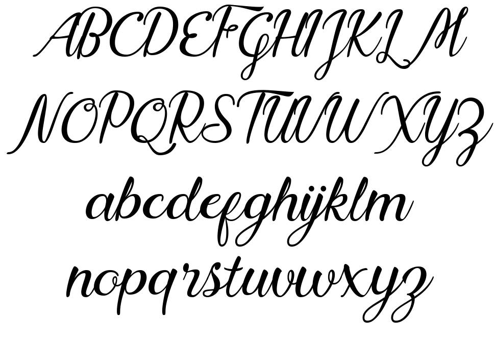 Nadhine Script font specimens