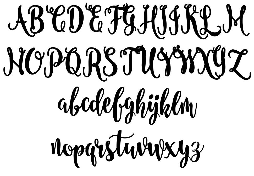 Nanda Script font specimens