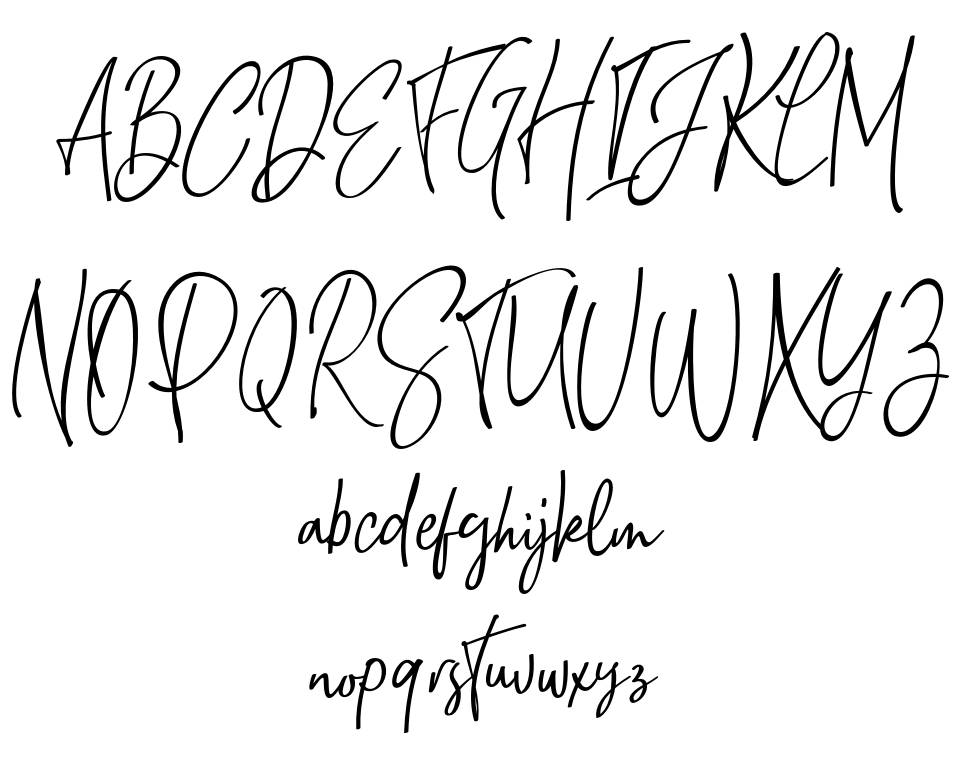 Natthalie Signature font specimens