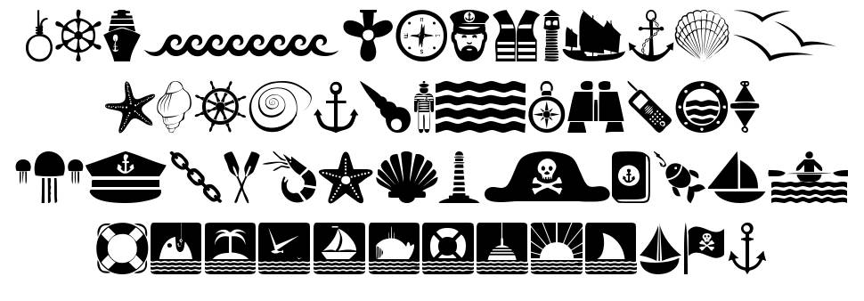 Nautical font specimens