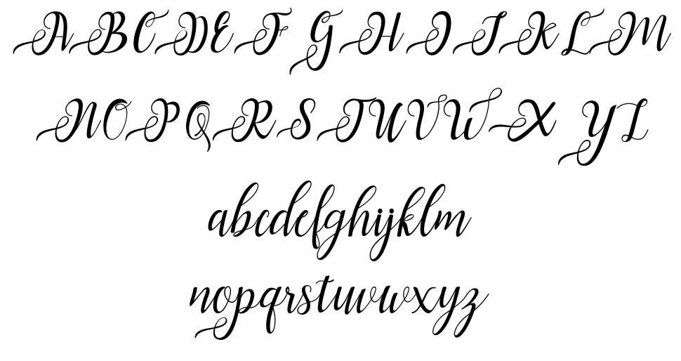 Nayla Script font specimens