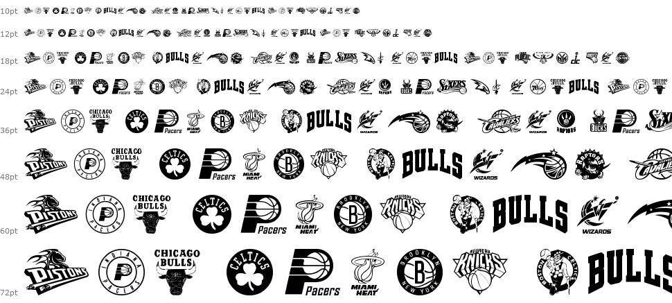 NBA East шрифт Водопад