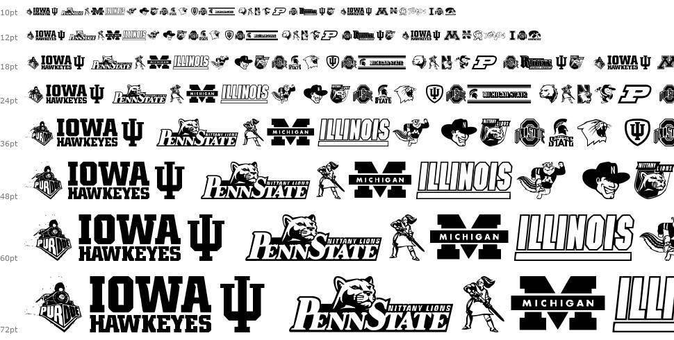NCAA Big 10 font Şelale