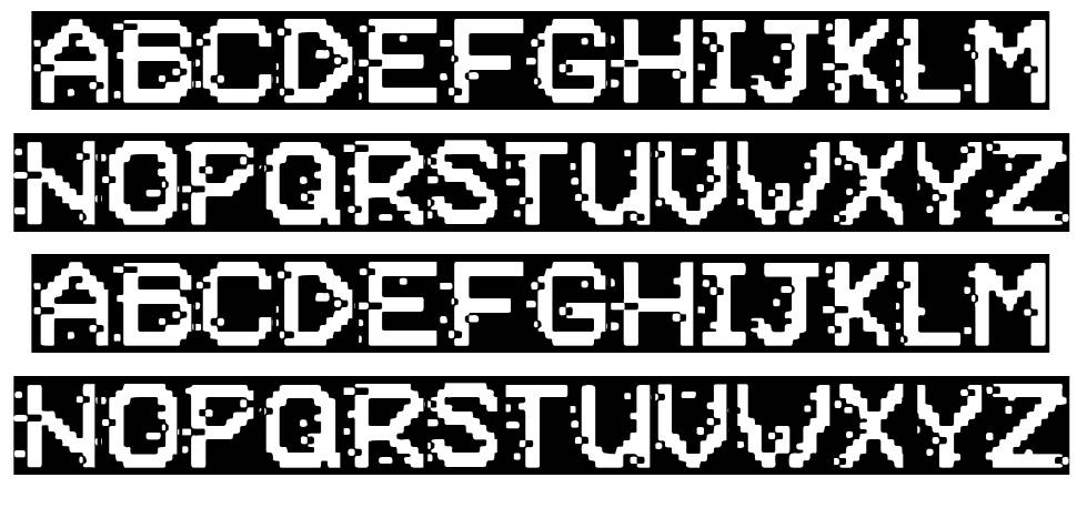 Negative System font specimens