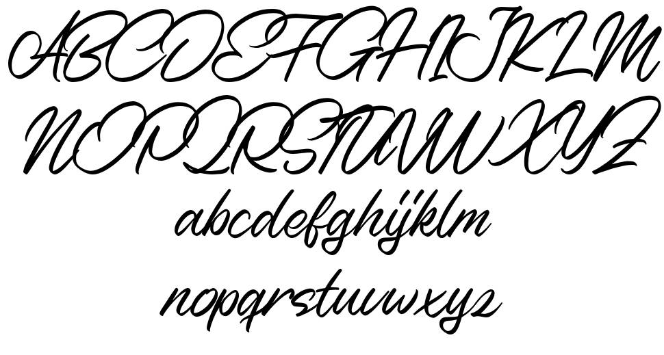 Nerfia Script font specimens