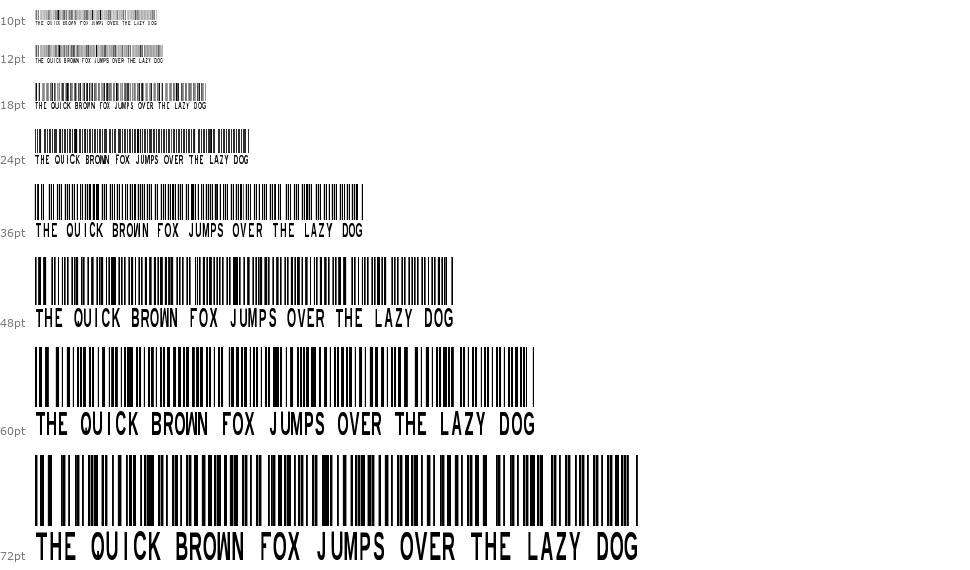 New Barcode Font TFB carattere Cascata