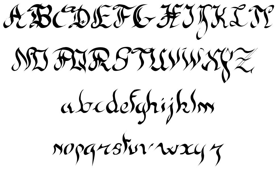 New Gothic 字形 标本