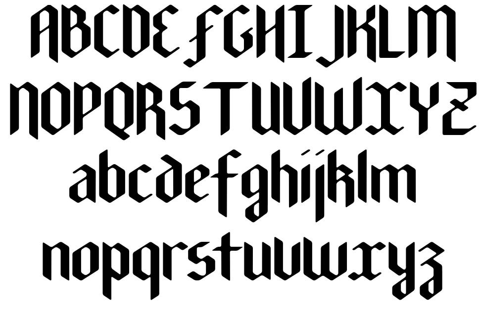 New Gothic Textura шрифт Спецификация