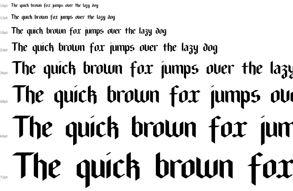 New Gothic Textura font Waterfall