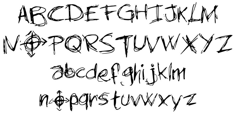 New Slender Mans Writing font specimens