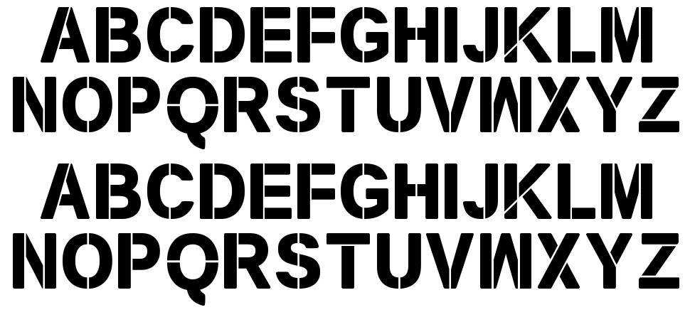 New Stencil TFB font specimens
