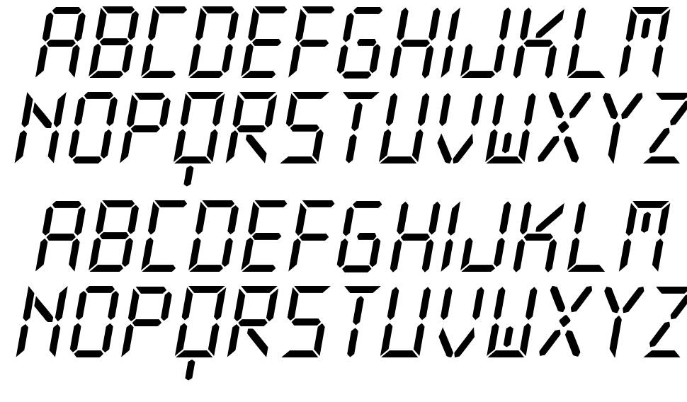 New X Digital TFB font specimens