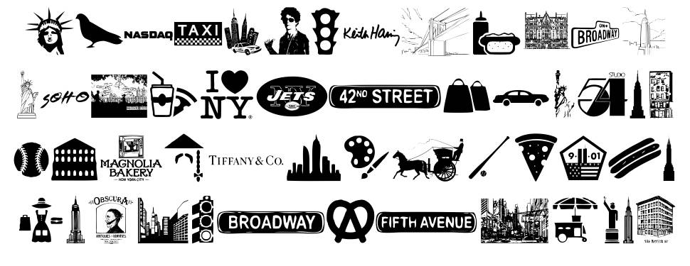 New York, New York 1 font specimens