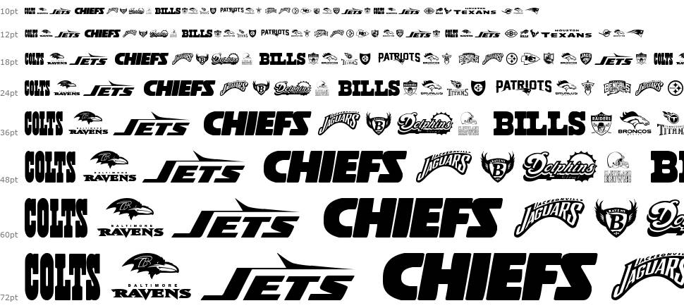 NFL AFC font Waterfall