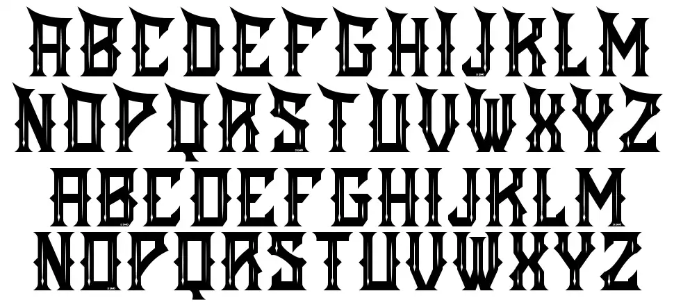 Night Vengeance font specimens