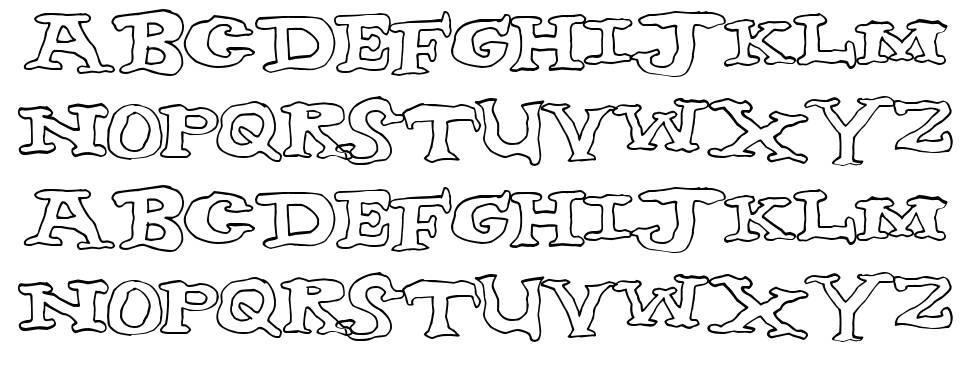 Nighthour font specimens