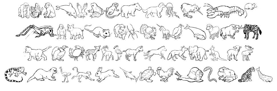 Nina's Animals font specimens