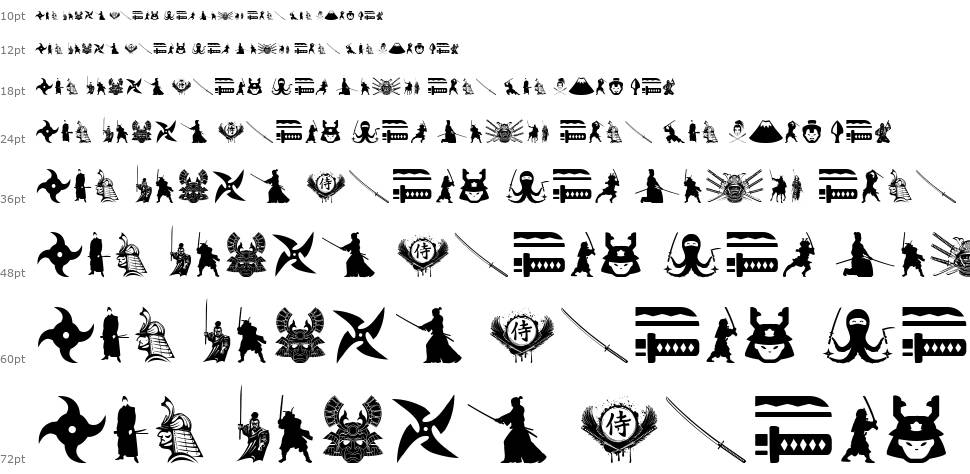 Ninja and Samurai font Waterfall